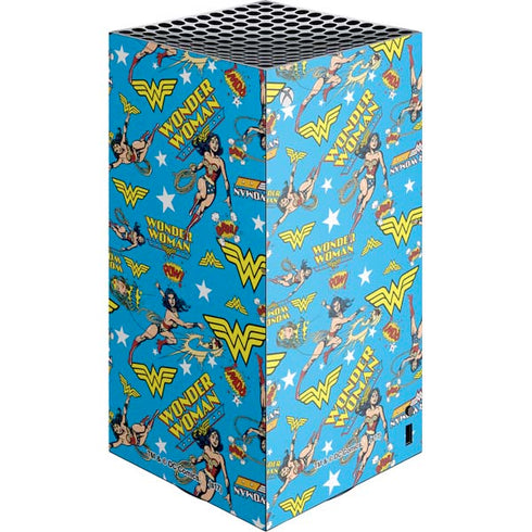 DC Comics Wonder Woman Action pose pattern XBox Series X Digital Edition Console Skin